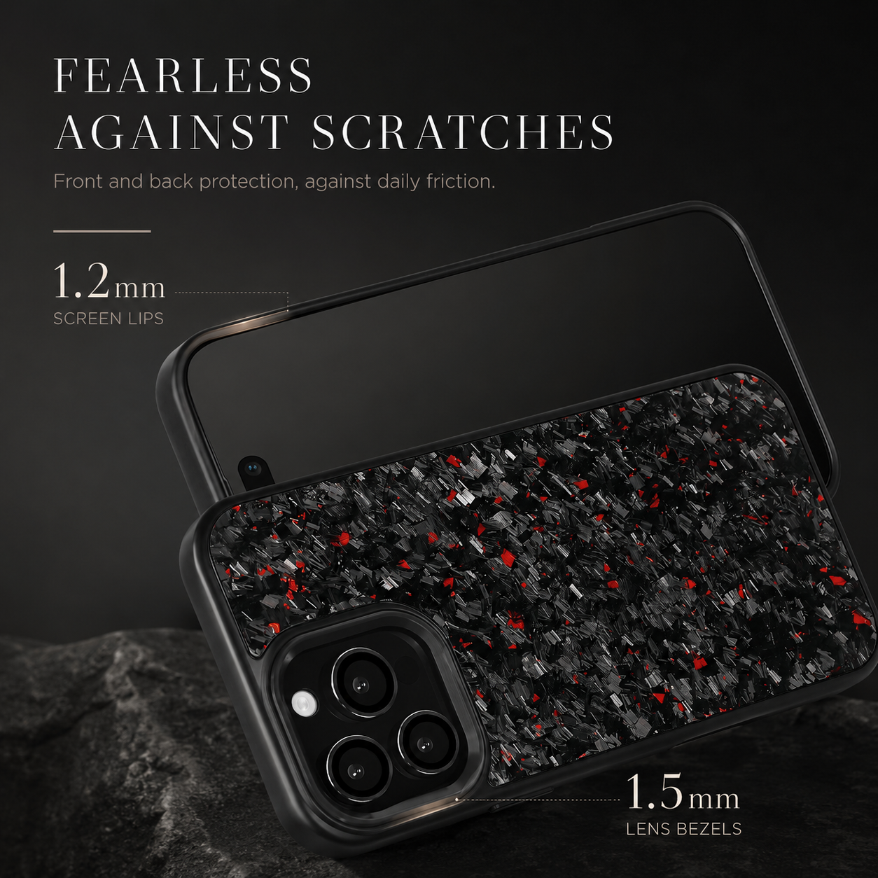 Premium iPhone Case Real Forged Carbon Fiber MagSafe Cover Shockproof Dual-Layer Full-Coverage Design Metal Lens Button Accents Non-Slip Lightweight