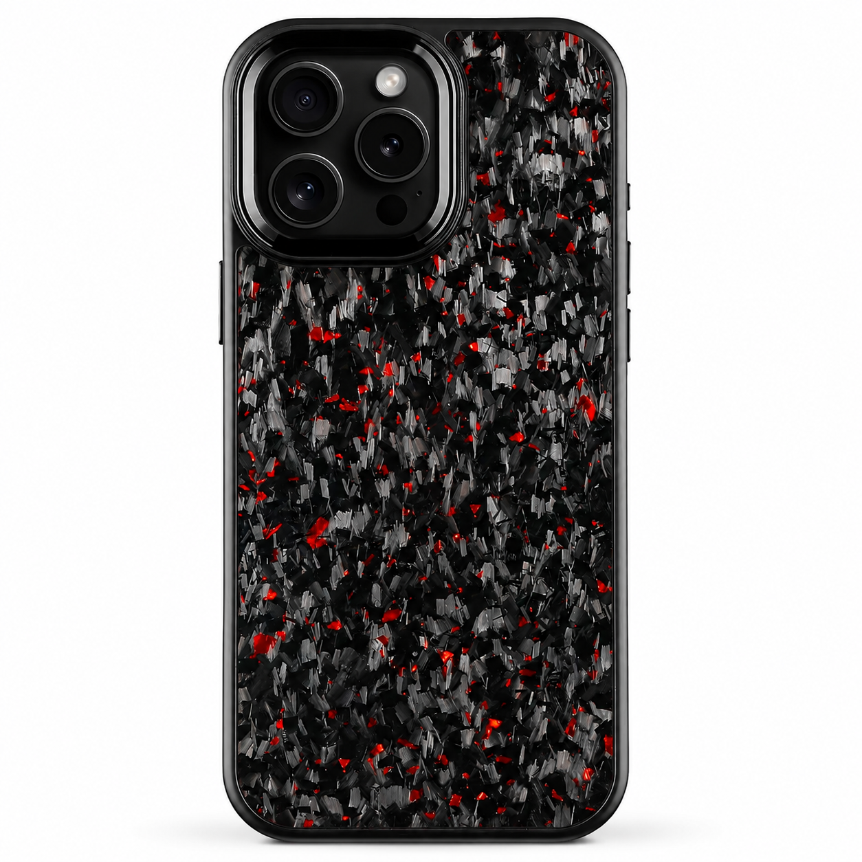 Premium iPhone Case Real Forged Carbon Fiber MagSafe Cover Shockproof Dual-Layer Full-Coverage Design Metal Lens Button Accents Non-Slip Lightweight