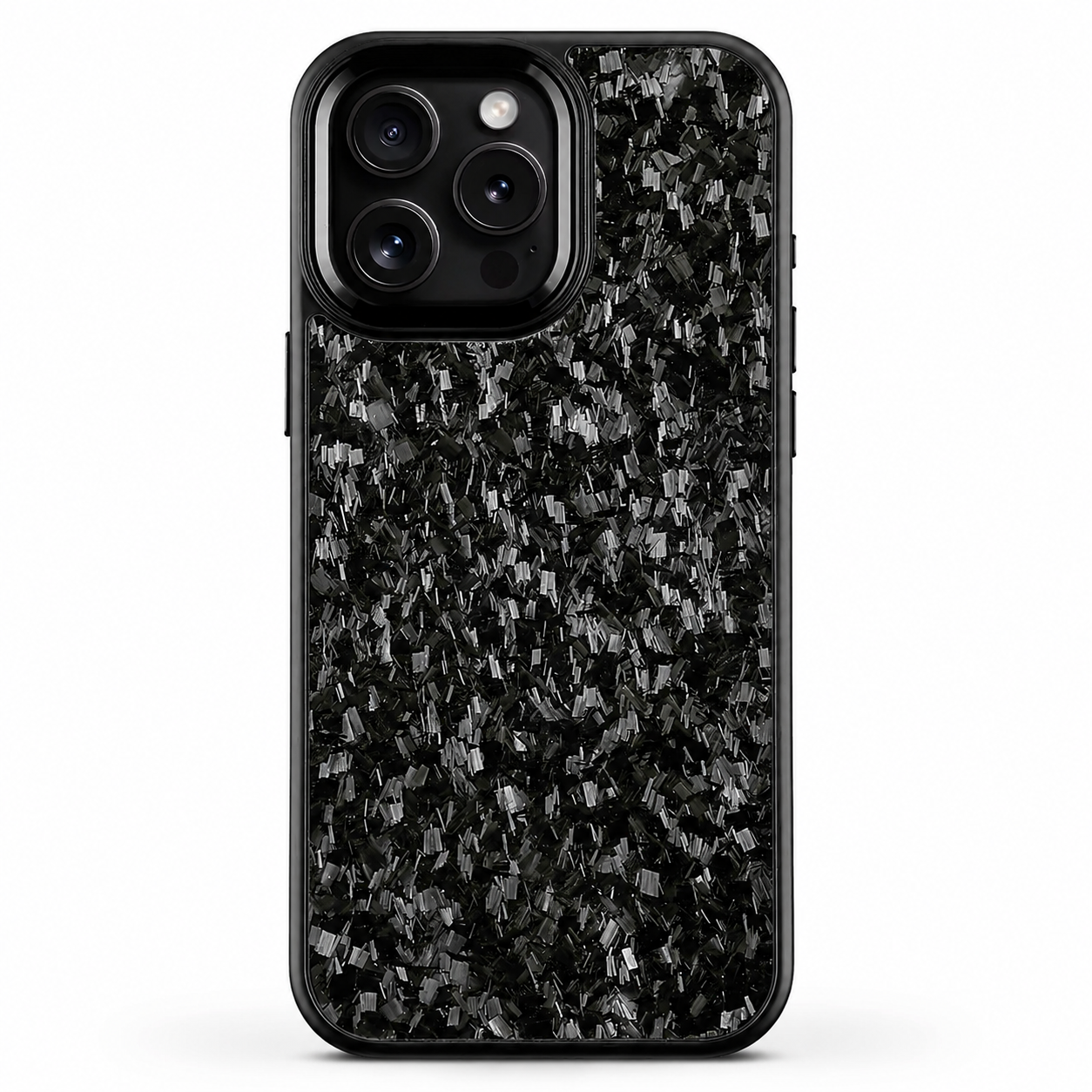 Premium iPhone Case Real Forged Carbon Fiber MagSafe Cover Shockproof Dual-Layer Full-Coverage Design Metal Lens Button Accents Non-Slip Lightweight