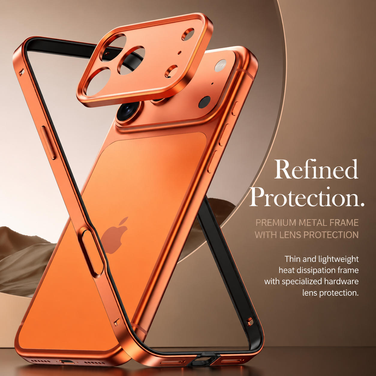 Premium iPhone Case Rugged Aluminum Alloy Bumper with Shockproof Silicone Lining, Metal Lens Guard, Anti Fingerprint Surface, Non Slip Finish