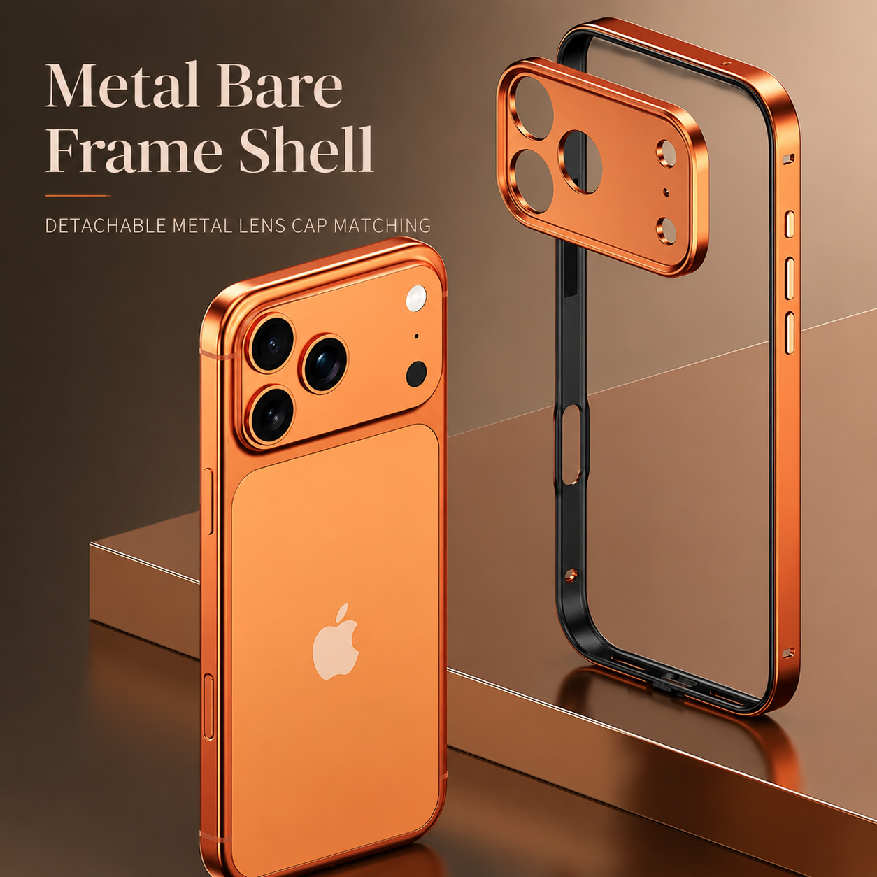 Premium iPhone Case Rugged Aluminum Alloy Bumper with Shockproof Silicone Lining, Metal Lens Guard, Anti Fingerprint Surface, Non Slip Finish