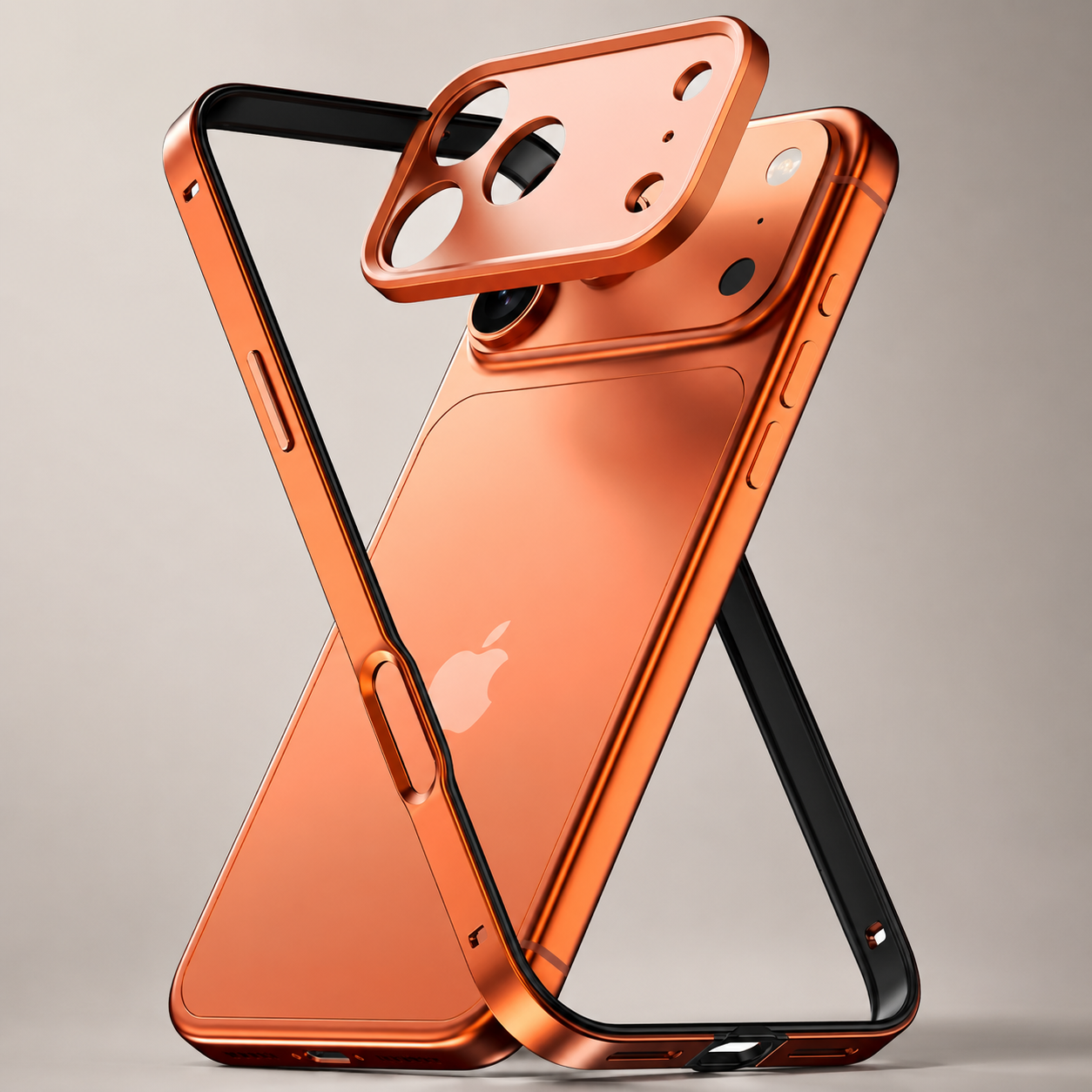 Premium iPhone Case Rugged Aluminum Alloy Bumper with Shockproof Silicone Lining, Metal Lens Guard, Anti Fingerprint Surface, Non Slip Finish