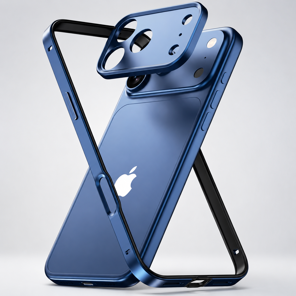 Premium iPhone Case Rugged Aluminum Alloy Bumper with Shockproof Silicone Lining, Metal Lens Guard, Anti Fingerprint Surface, Non Slip Finish