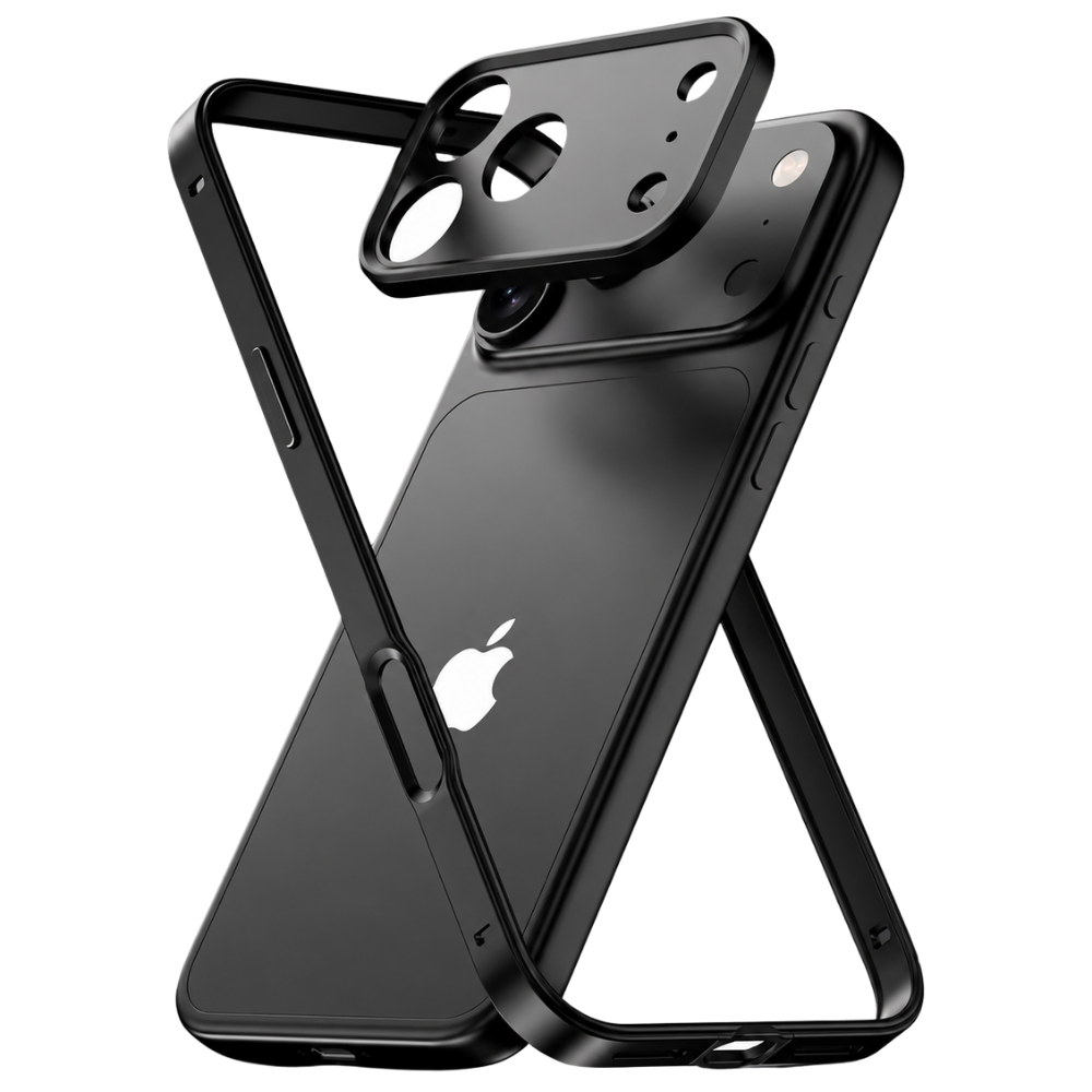 Premium iPhone Case Rugged Aluminum Alloy Bumper with Shockproof Silicone Lining, Metal Lens Guard, Anti Fingerprint Surface, Non Slip Finish