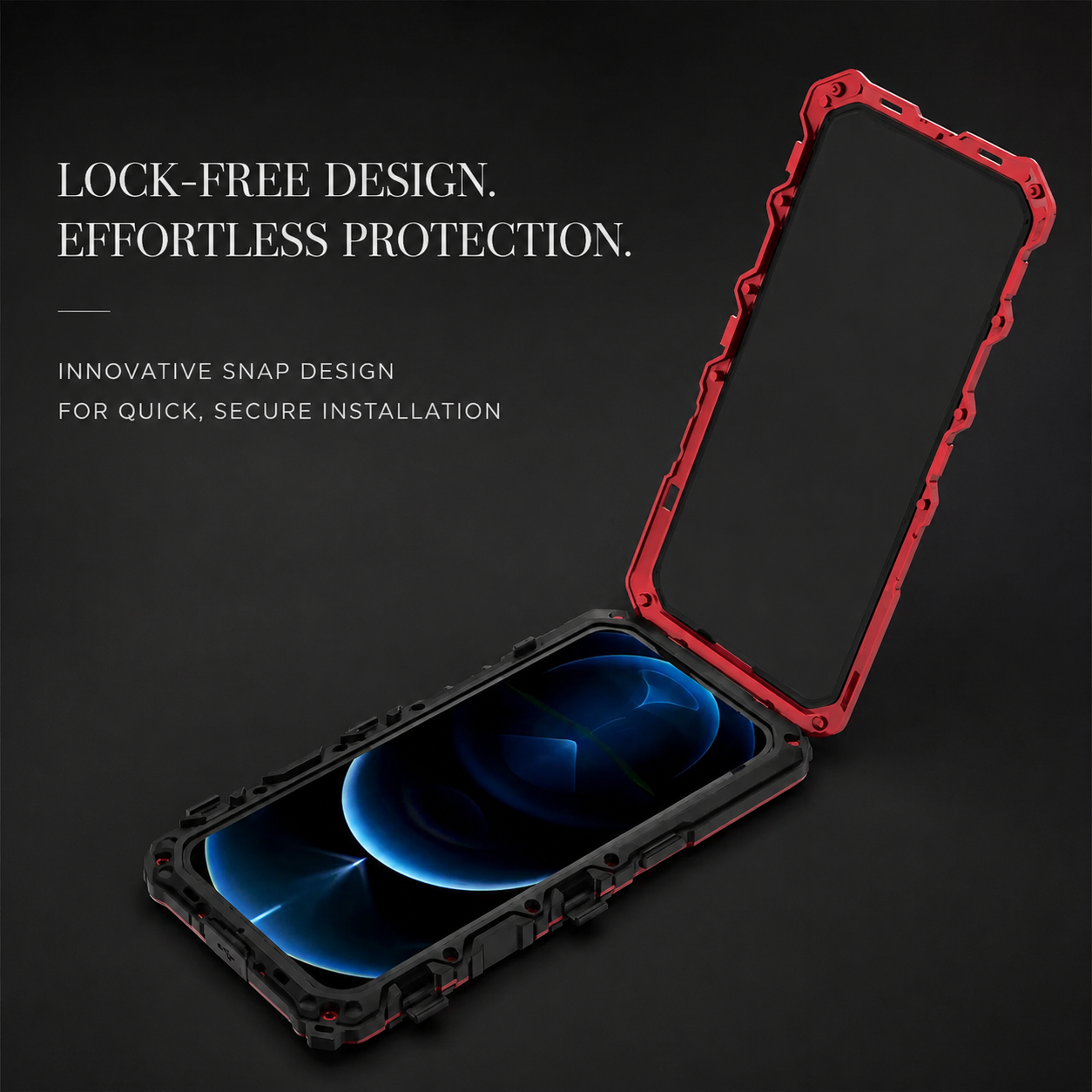 Premium iPhone Case Rugged Aluminum Military Grade Bumper Cover Shockproof Silicone Back Screen Protector Water Resistant Non Slip Heavy Duty Design