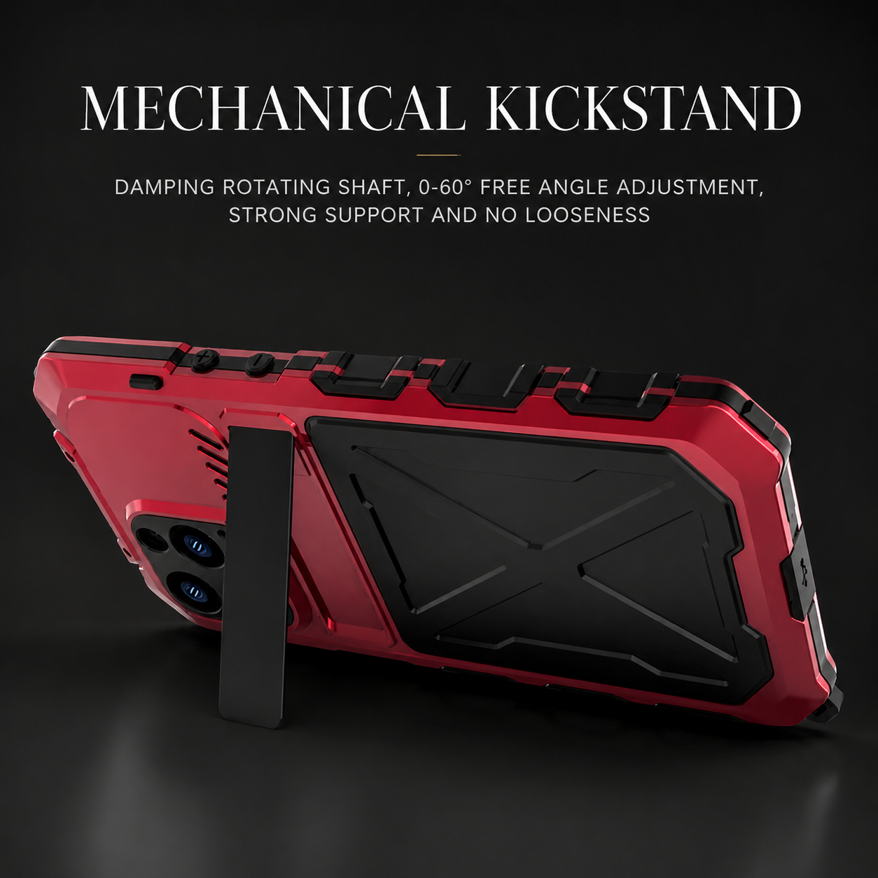 Premium iPhone Case Rugged Aluminum Military Grade Bumper Cover Shockproof Silicone Back Screen Protector Water Resistant Non Slip Heavy Duty Design