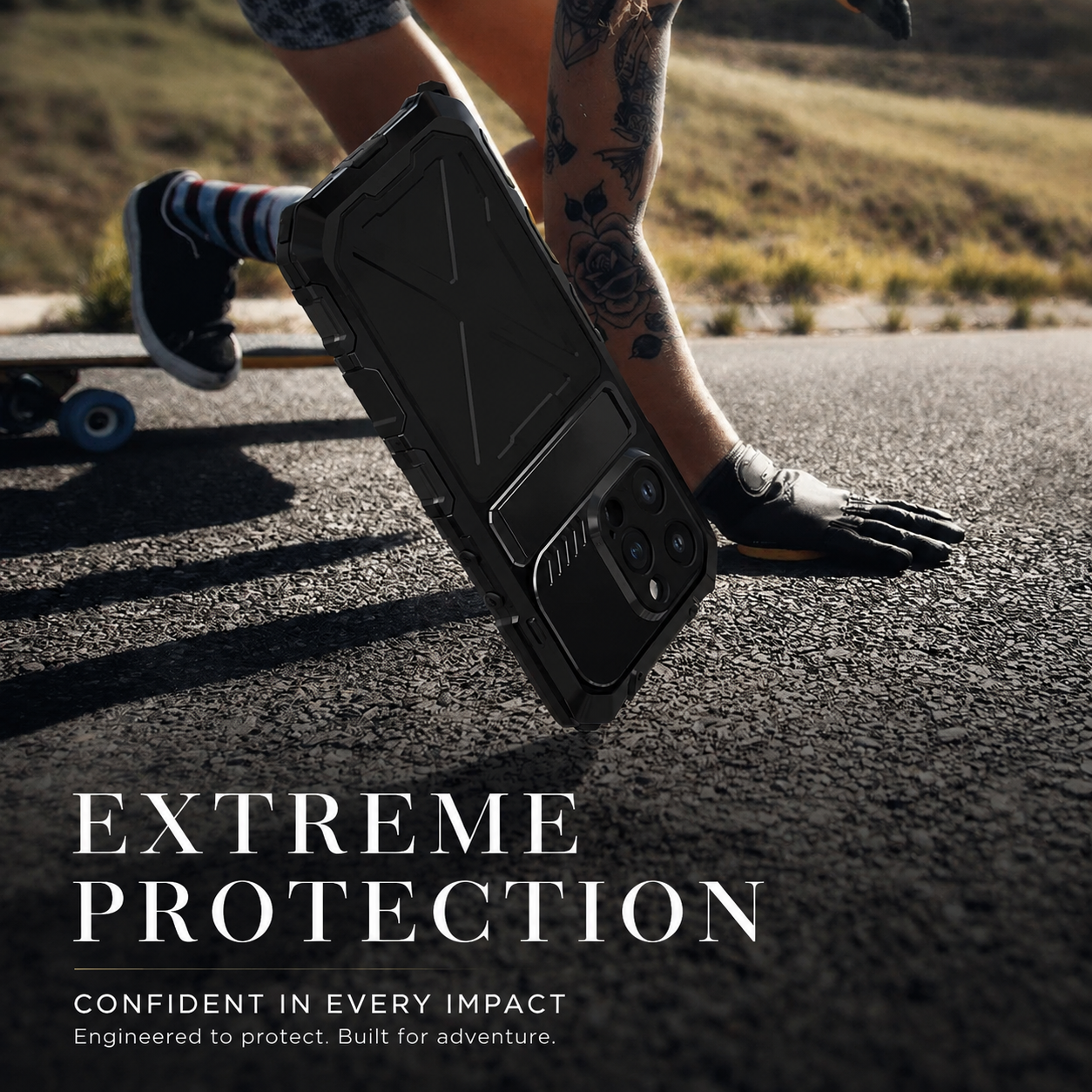 Premium iPhone Case Rugged Aluminum Military Grade Bumper Cover Shockproof Silicone Back Screen Protector Water Resistant Non Slip Heavy Duty Design