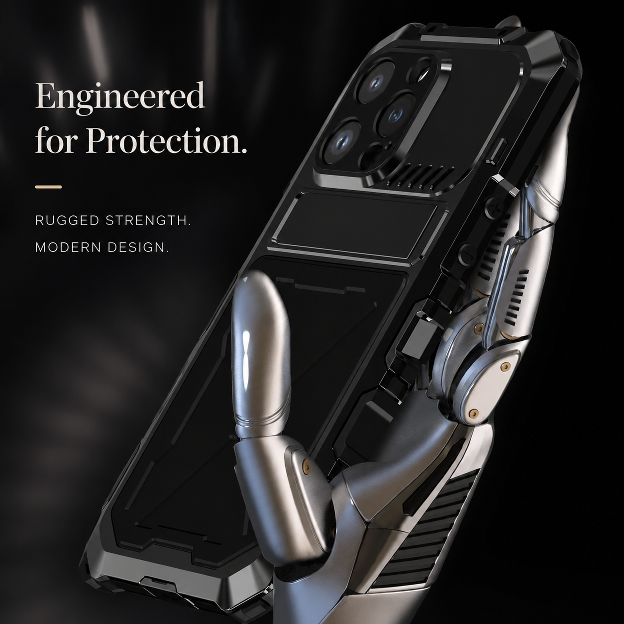 Premium iPhone Case Rugged Aluminum Military Grade Bumper Cover Shockproof Silicone Back Screen Protector Water Resistant Non Slip Heavy Duty Design
