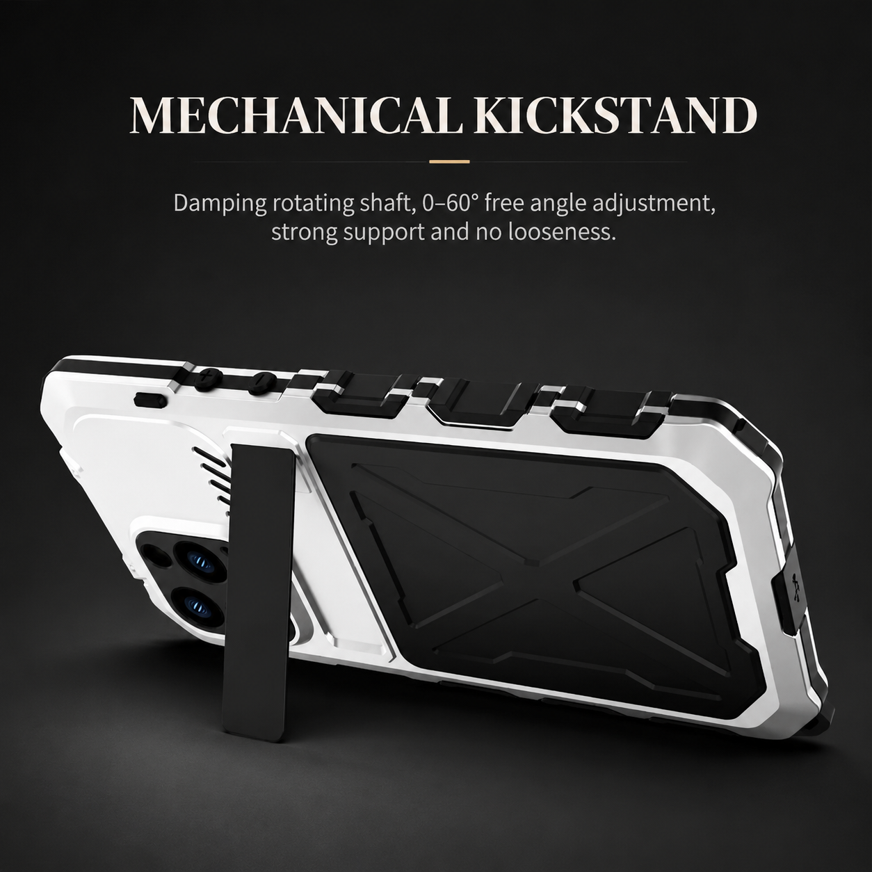 Premium iPhone Case Rugged Aluminum Military Grade Bumper Cover Shockproof Silicone Back Screen Protector Water Resistant Non Slip Heavy Duty Design