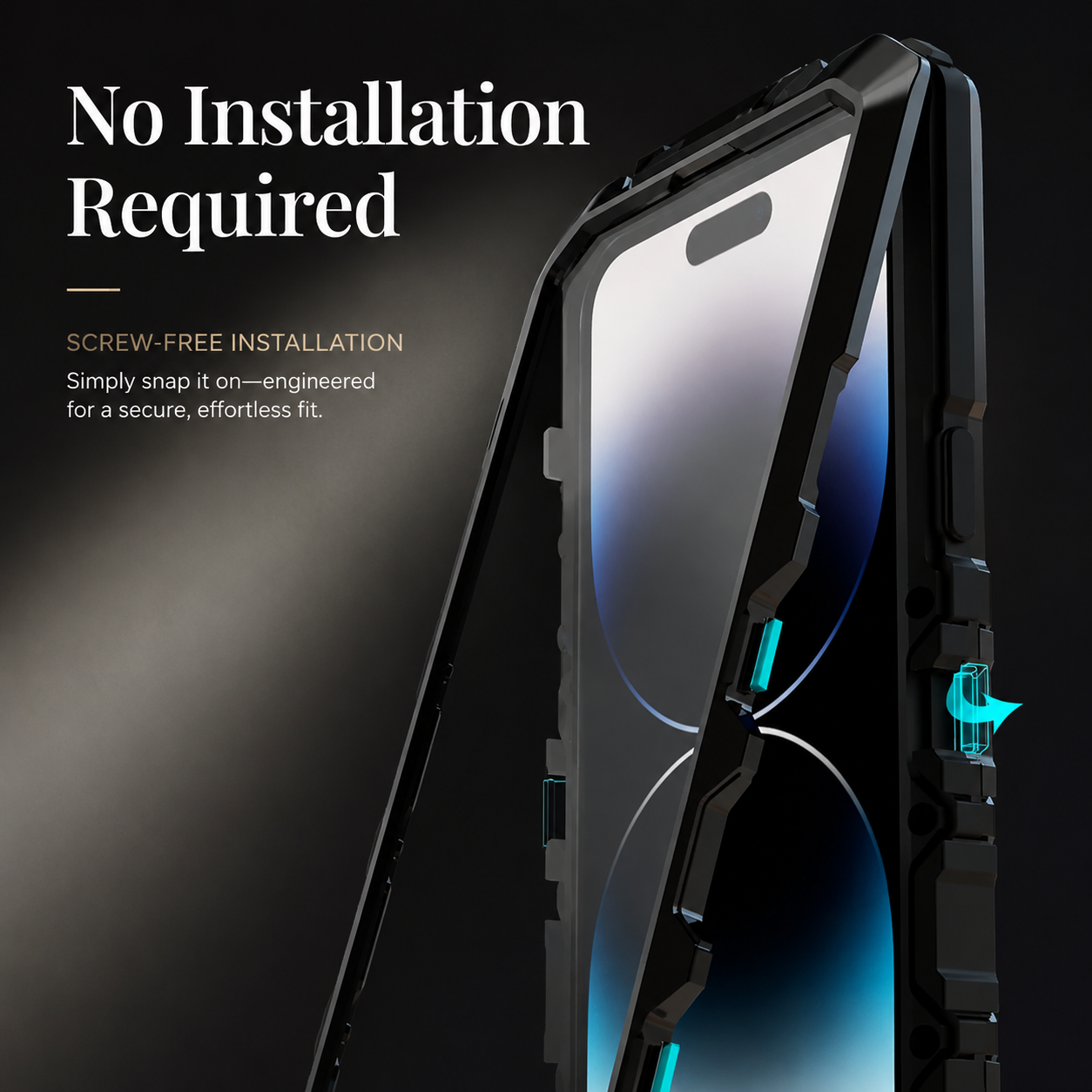Premium iPhone Case Rugged Aluminum Military Grade Bumper Cover Shockproof Silicone Back Screen Protector Water Resistant Non Slip Heavy Duty Design