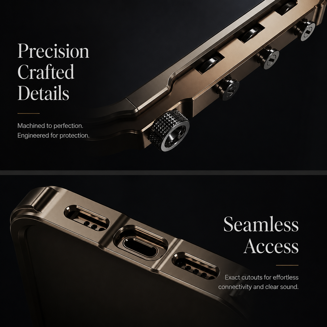 Premium iPhone Case Rugged Cyberpunk Aluminum Alloy Mechanical Bumper Shockproof Metal Frame Heavy Duty Drop Protection Non Slip Edge Guard Design
