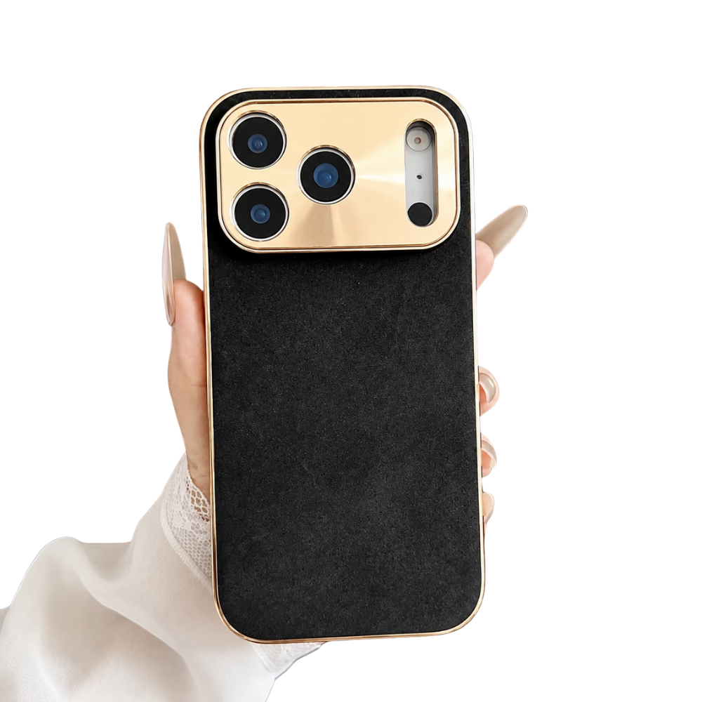Premium iPhone Case Sheepskin Texture Plating Bumper with Camera Lens Protection Shockproof PC Armor Anti Fingerprint Non Slip Design