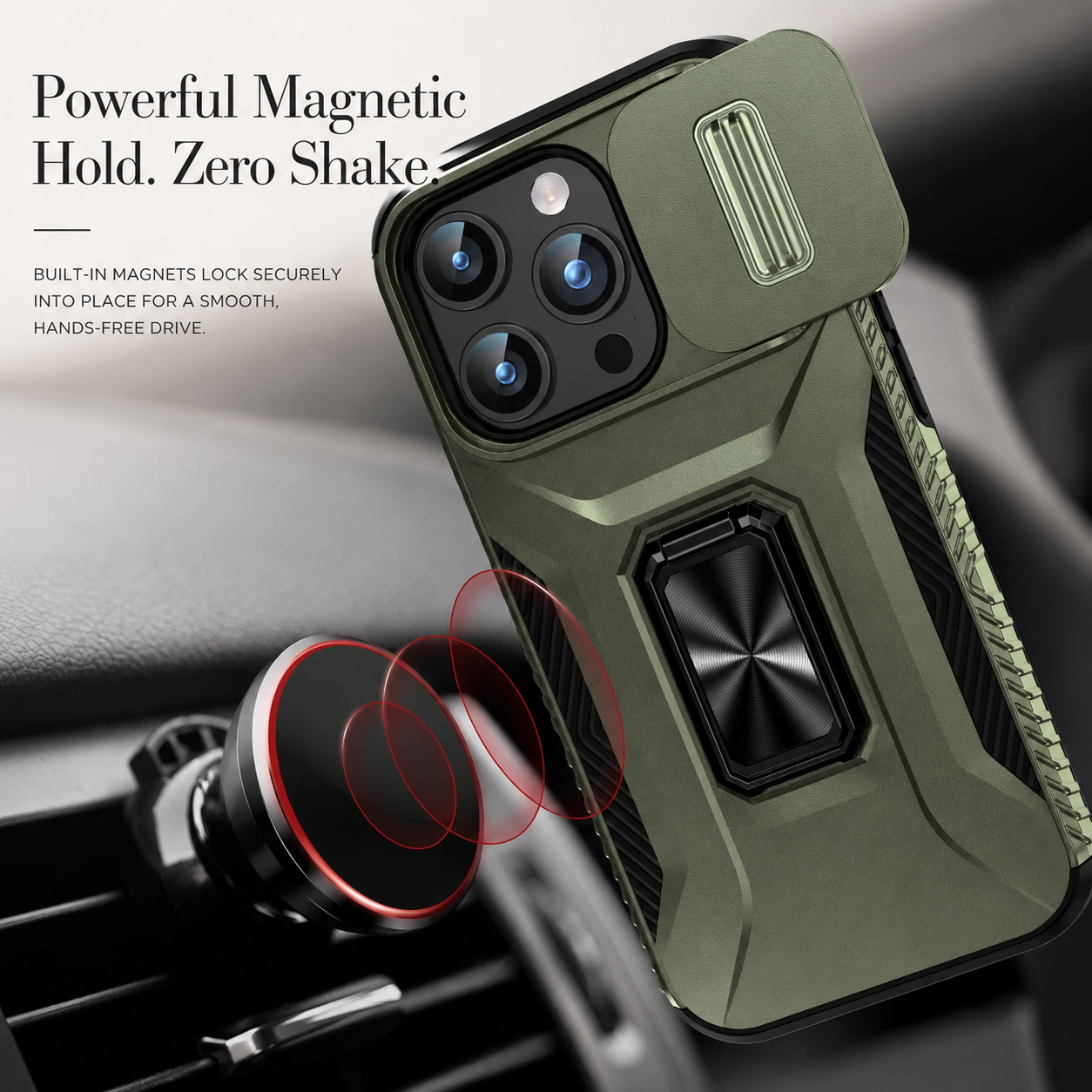 Premium iPhone Case Shockproof Protective Cover Sliding Camera Lens Guard Rotary Stand Anti Slip Grip Full Protection Durable Design