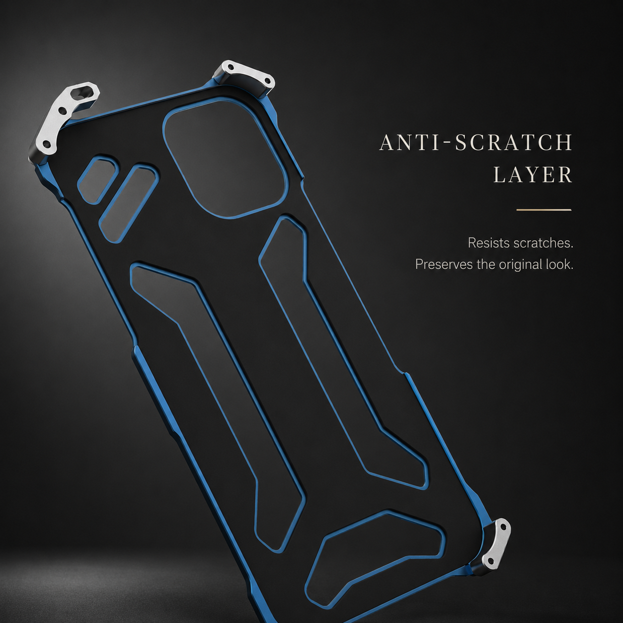 Premium iPhone Case Slim Aluminum Metal Protective Cover, Shockproof Hard Back Design with Anti-Fingerprint Finish and Secure Non-Slip Grip