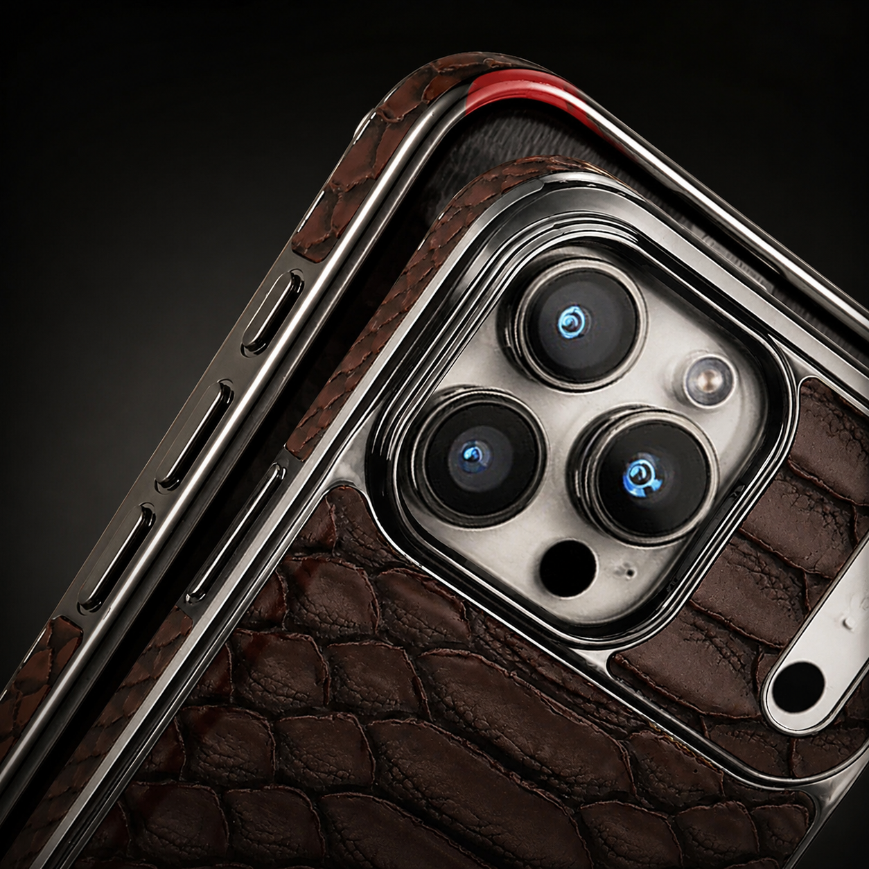 Premium iPhone Case Snake Pattern Leather Design with Camera Lens Protection, Soft Flannel Interior, Non Slip Surface, Stylish Everyday Protection