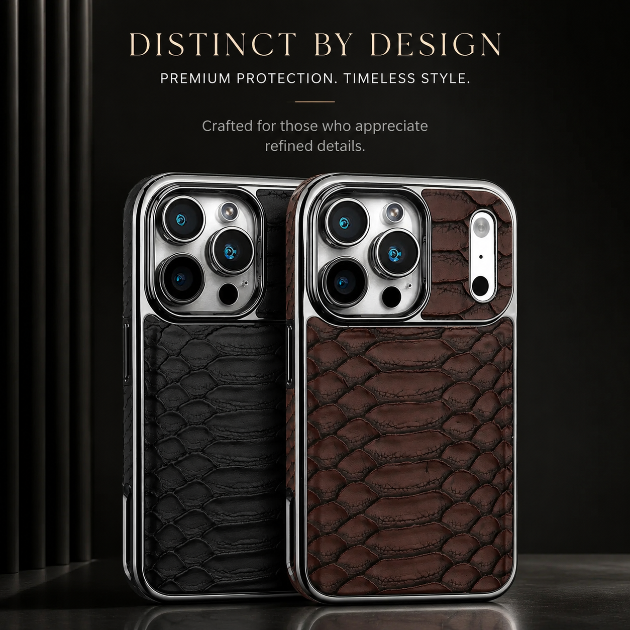 Premium iPhone Case Snake Pattern Leather Design with Camera Lens Protection, Soft Flannel Interior, Non Slip Surface, Stylish Everyday Protection