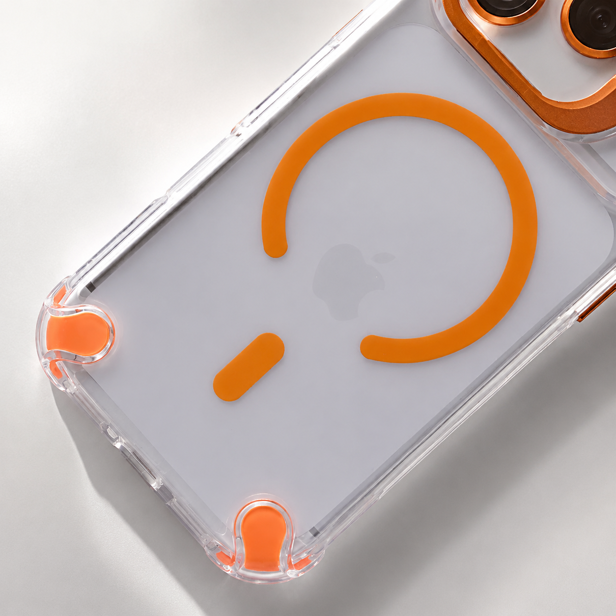 Premium iPhone Case Transparent Magnetic Shockproof Cover with Glass Lens Protector, Built-In Stand Holder, Full-Coverage Non-Slip Design