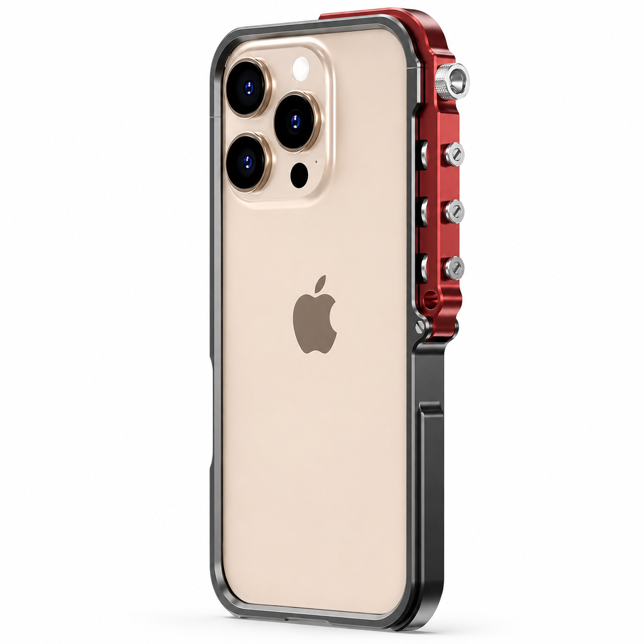 Premium iPhone Case Ultra-Light Aluminum Alloy Mecha Bumper, Shockproof Protective Frame with 360° Edge Protection, Lanyard Support and Secure Grip