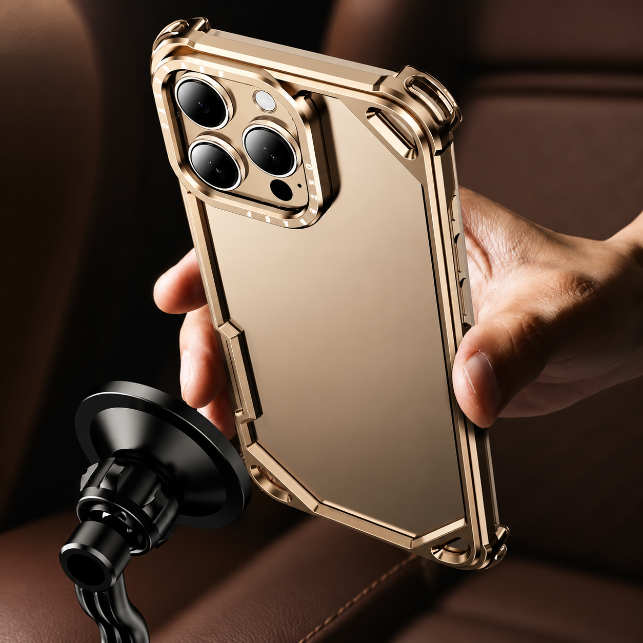 Premium iPhone Case Ultra Thin Aluminum Alloy Build with Camera Lens Protection, Wireless Charging Compatible, Non Slip Shock Resistant Design
