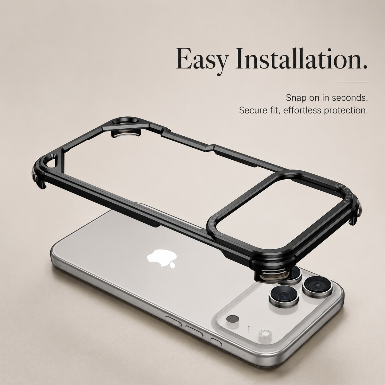 Premium iPhone Case Ultra Thin Aluminum Alloy Build with Camera Lens Protection, Wireless Charging Compatible, Non Slip Shock Resistant Design