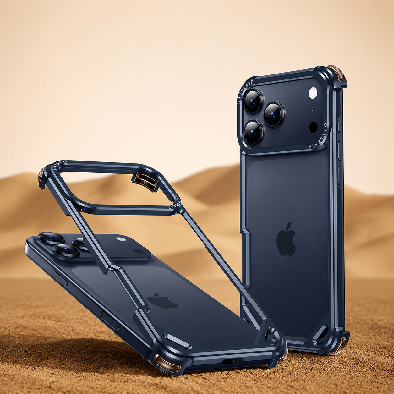 Premium iPhone Case Ultra Thin Aluminum Alloy Build with Camera Lens Protection, Wireless Charging Compatible, Non Slip Shock Resistant Design