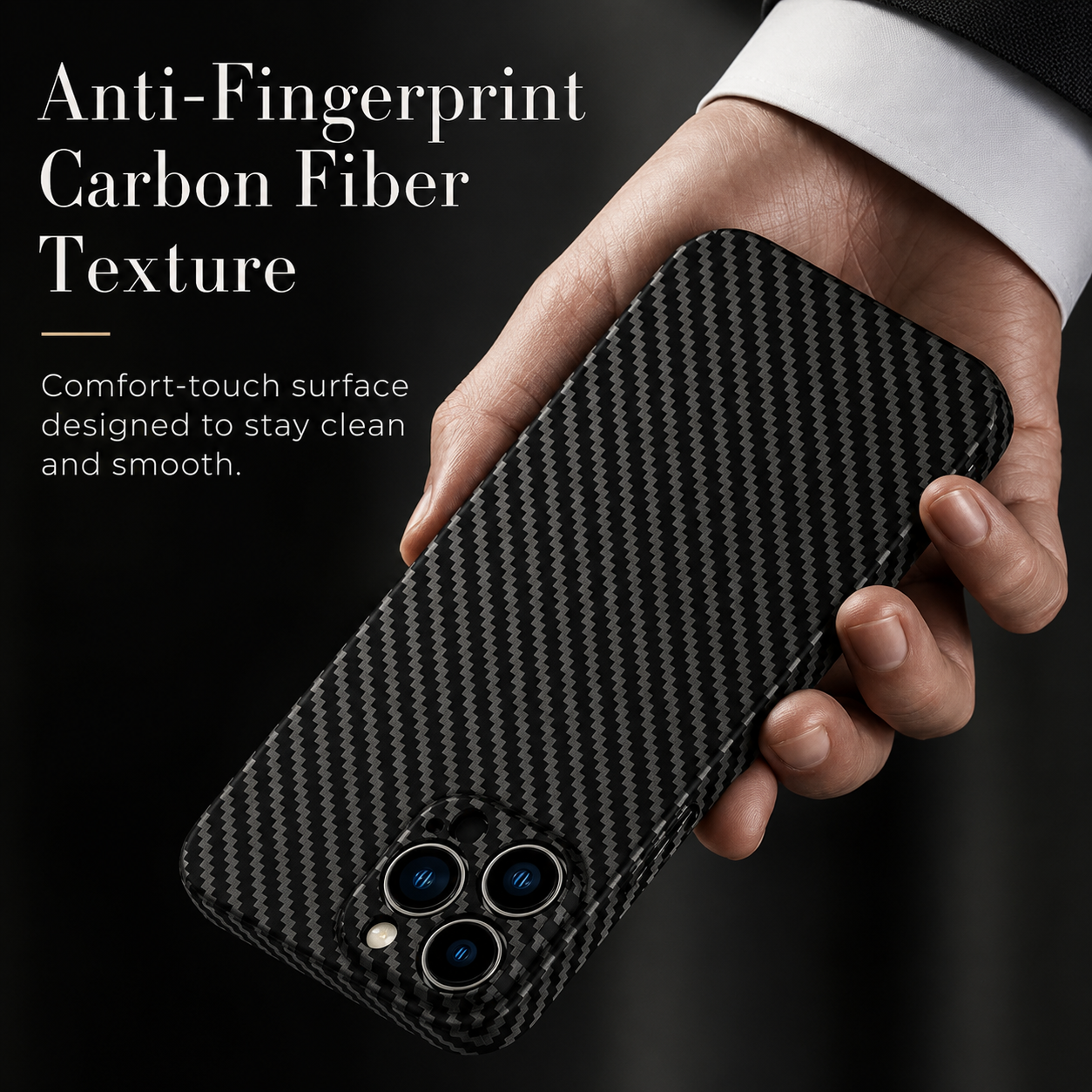 Premium iPhone Case Ultra Thin Carbon Fiber Matte Protective Cover Camera Lens Protection Scratch Resistant Lightweight 0.2mm PP Slim Design
