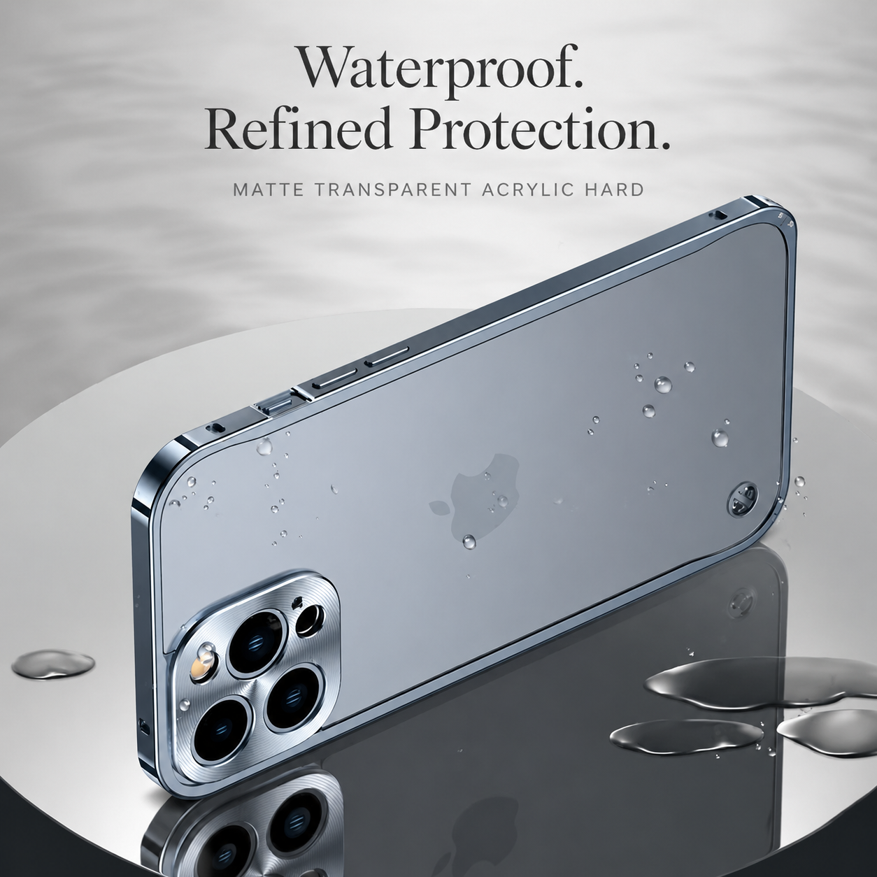 Premium iPhone Case Ultra Thin Matte Transparent Design with Shockproof Aluminum Metal Bumper, PC Acrylic Back, Camera Lens Protector, MagSafe Compatible