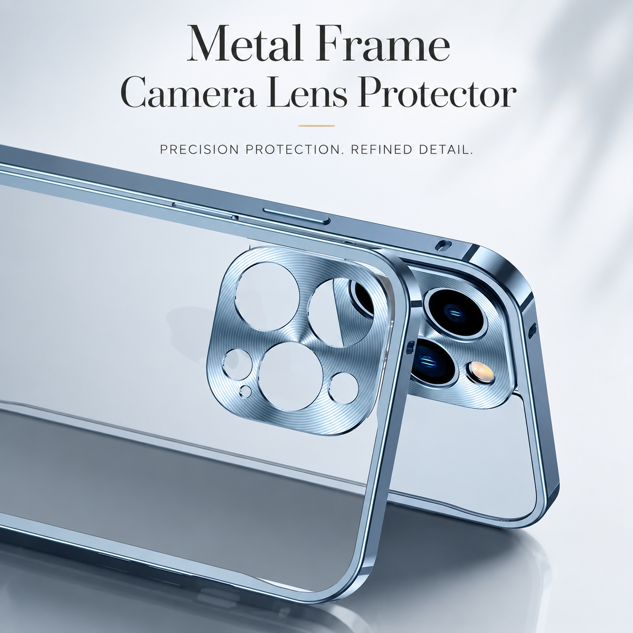 Premium iPhone Case Ultra Thin Matte Transparent Design with Shockproof Aluminum Metal Bumper, PC Acrylic Back, Camera Lens Protector, MagSafe Compatible