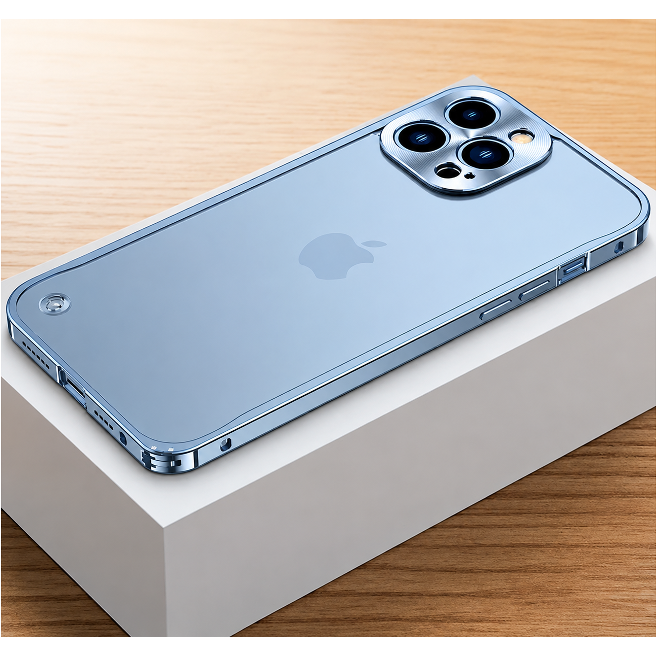 Premium iPhone Case Ultra Thin Matte Transparent Design with Shockproof Aluminum Metal Bumper, PC Acrylic Back, Camera Lens Protector, MagSafe Compatible