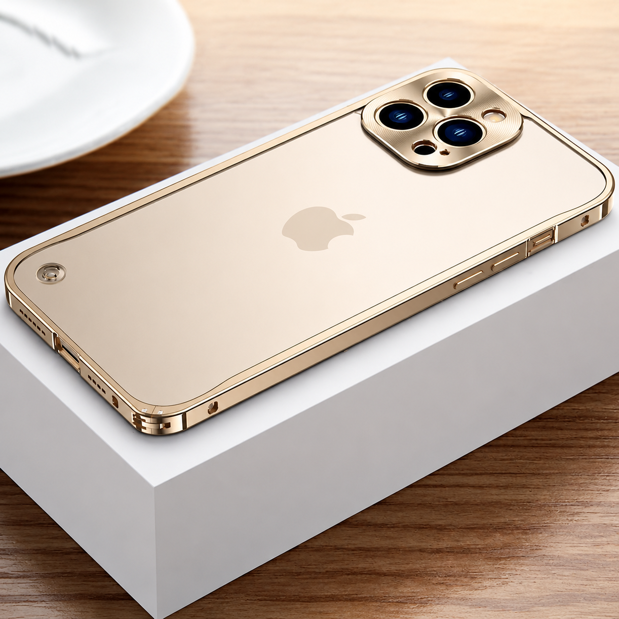 Premium iPhone Case Ultra Thin Matte Transparent Design with Shockproof Aluminum Metal Bumper, PC Acrylic Back, Camera Lens Protector, MagSafe Compatible