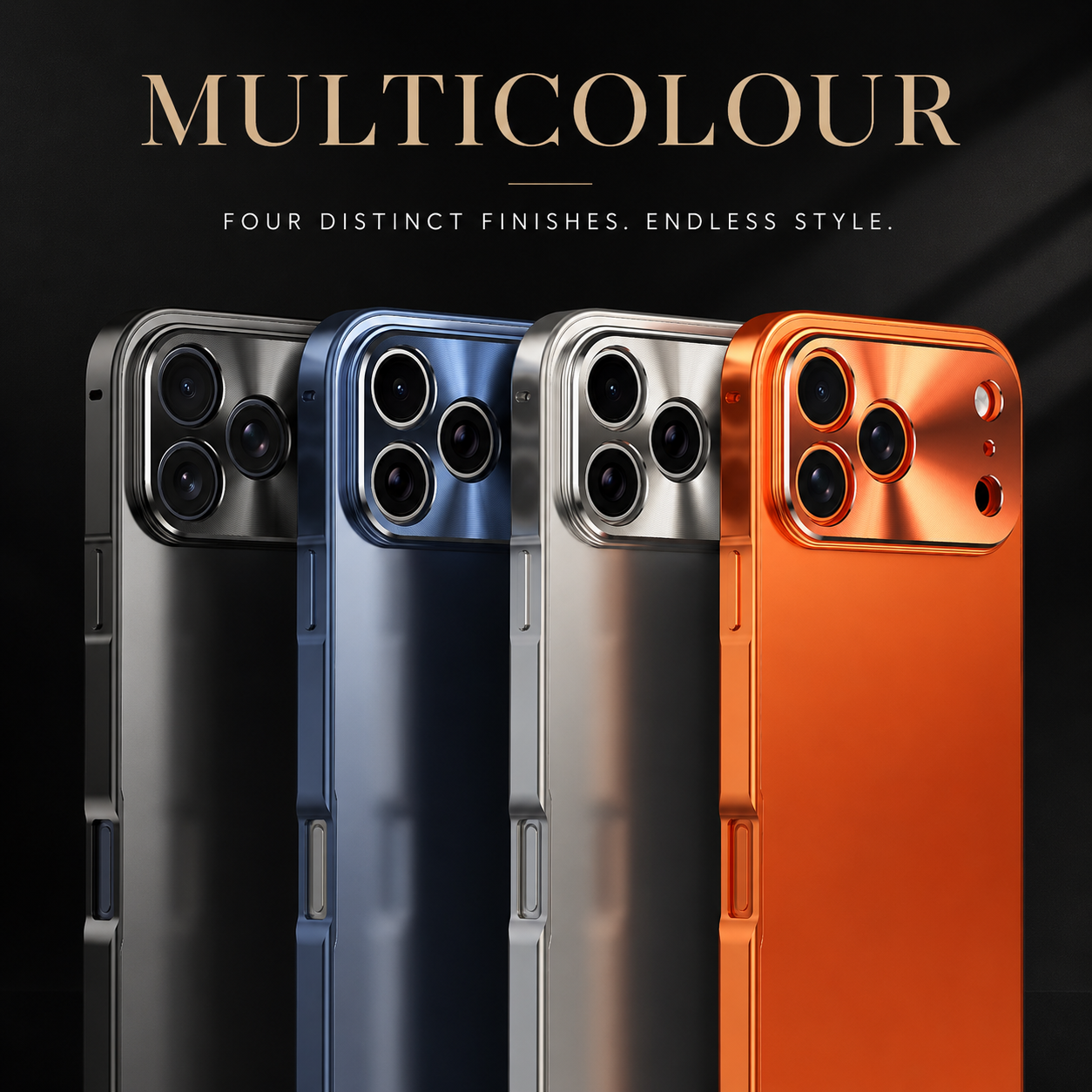 Premium iPhone Case Ultra Thin Protective Cover Aluminum Alloy Frame Camera Lens Protection Shockproof Frosted Matte Backplate Slim Design
