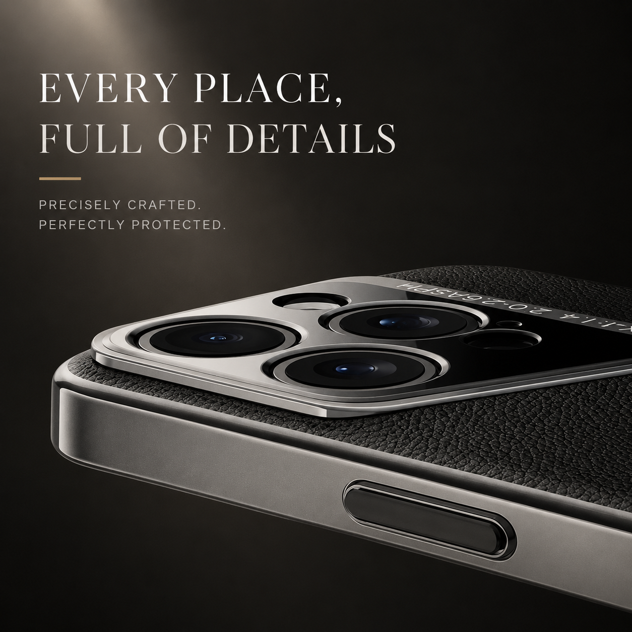 Premium iPhone Case Vegan Leather Hard Back Cover with Camera Lens Protection, Anti Fingerprint Finish, Scratch Resistant Design and Elegant Business Style