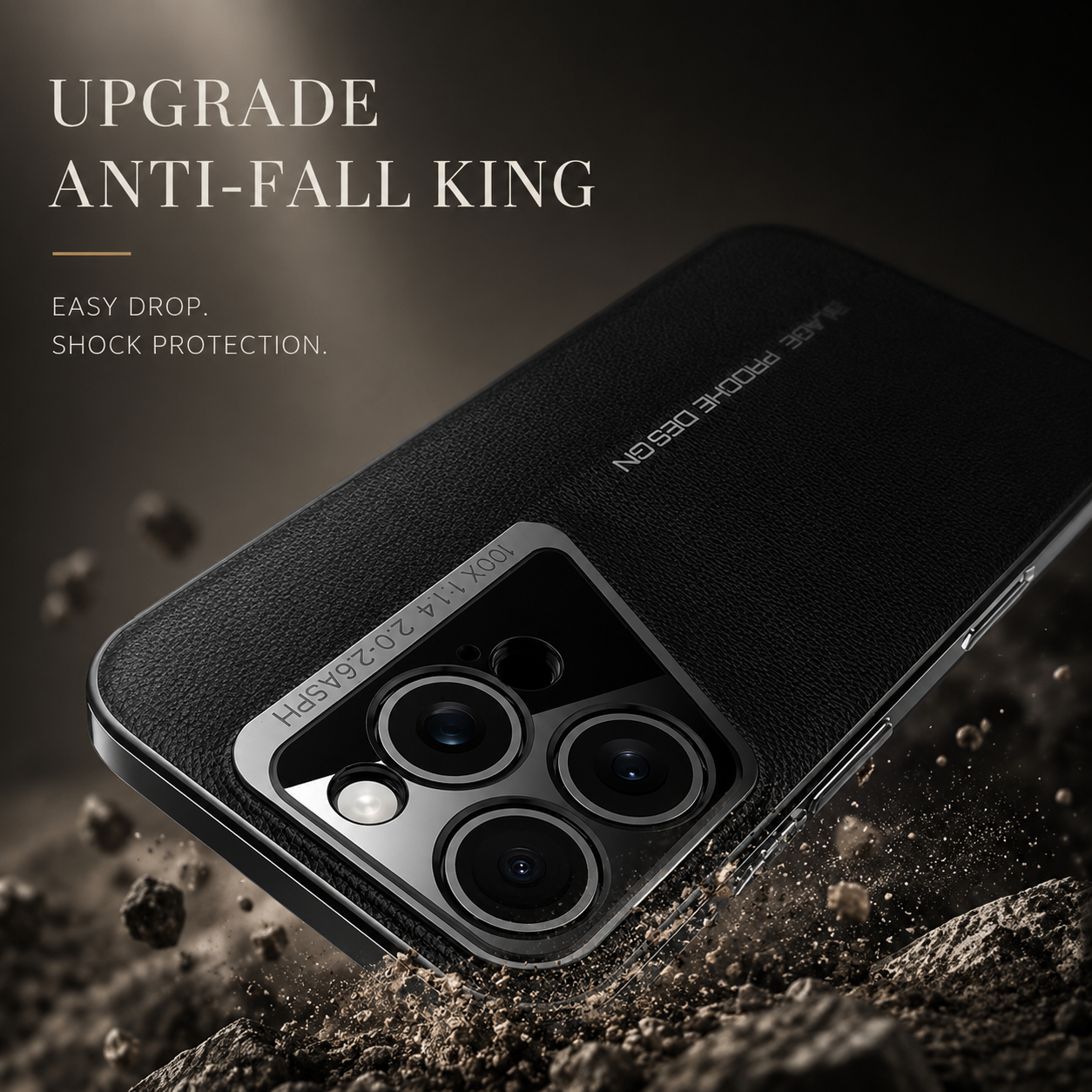 Premium iPhone Case Vegan Leather Hard Back Cover with Camera Lens Protection, Anti Fingerprint Finish, Scratch Resistant Design and Elegant Business Style