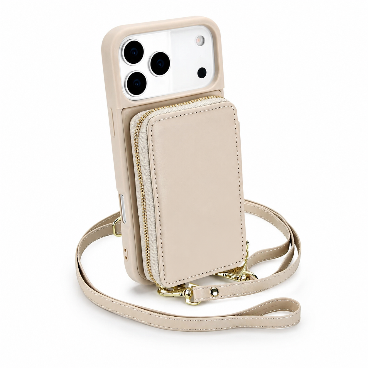 Premium iPhone Case Wallet Cover Card Holder RFID Protection Crossbody Strap Flip Protective Cover Shockproof Leather Design