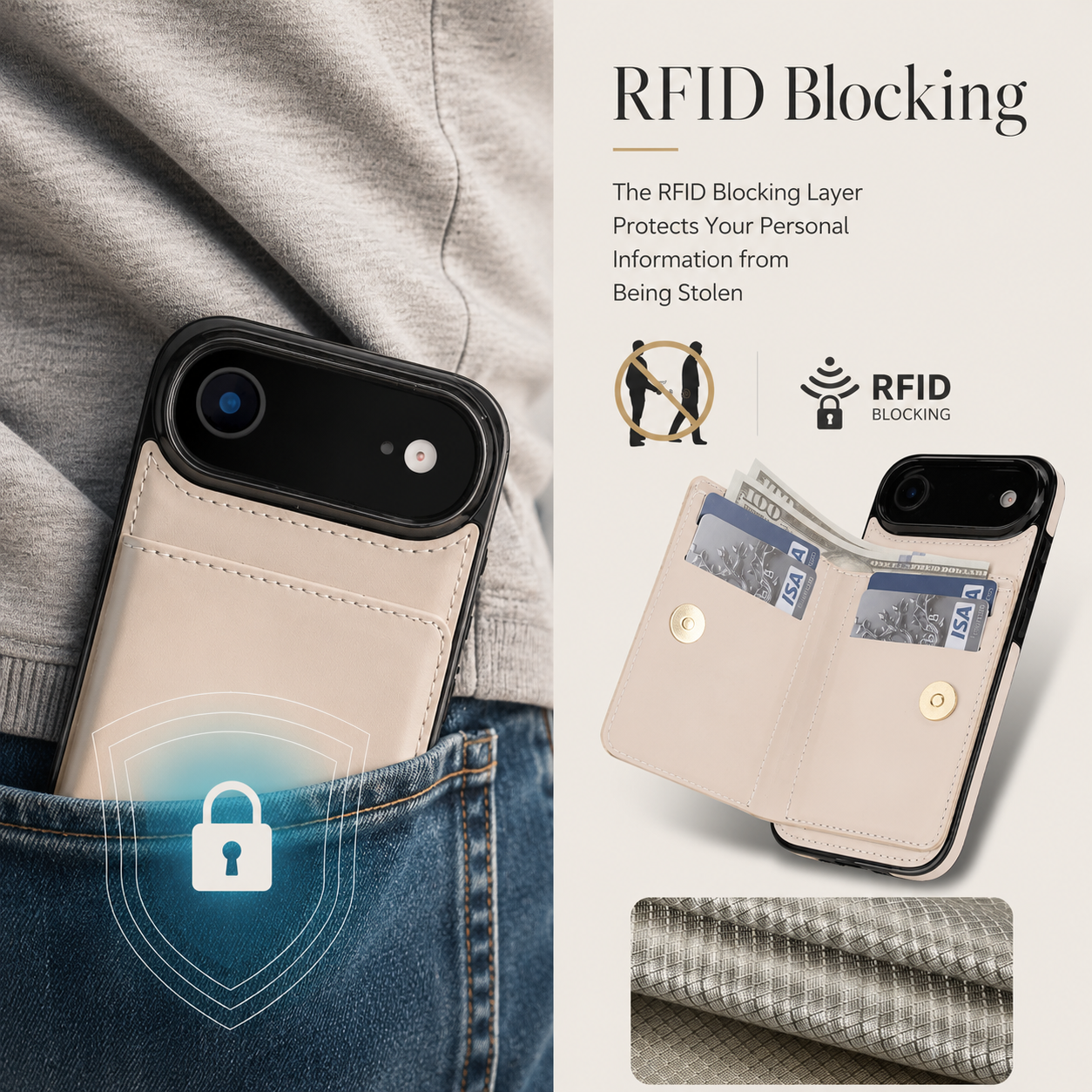 Premium iPhone Case Wallet Cover Card Holder Shockproof PU Leather Case 360 Degree Rotating Ring Kickstand Magnetic Clasp Full Coverage Protective Design