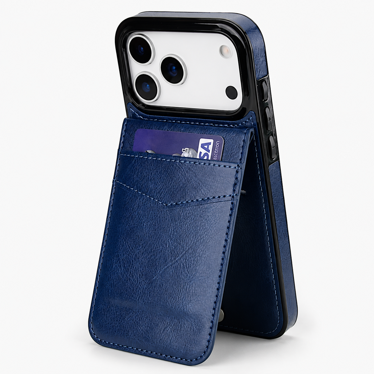 Premium iPhone Case Wallet Cover Card Holder Shockproof Protective Cover Flip Stand Retro Leather Anti Fingerprint Design