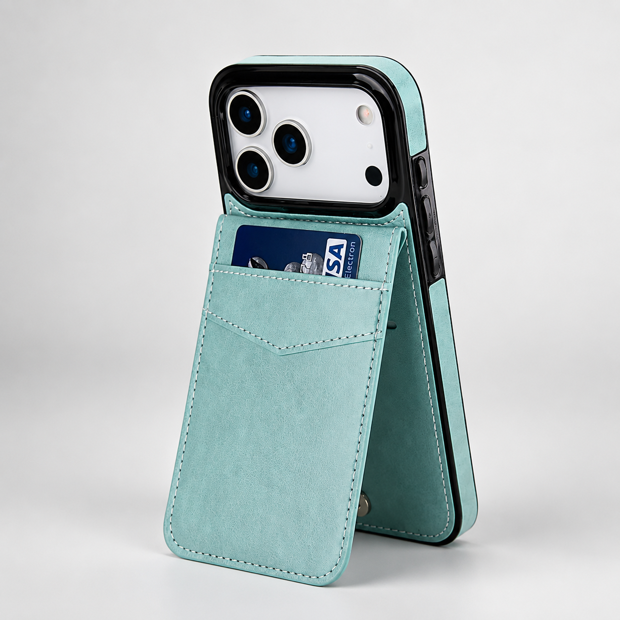 Premium iPhone Case Wallet Cover Card Holder Shockproof Protective Cover Flip Stand Retro Leather Anti Fingerprint Design
