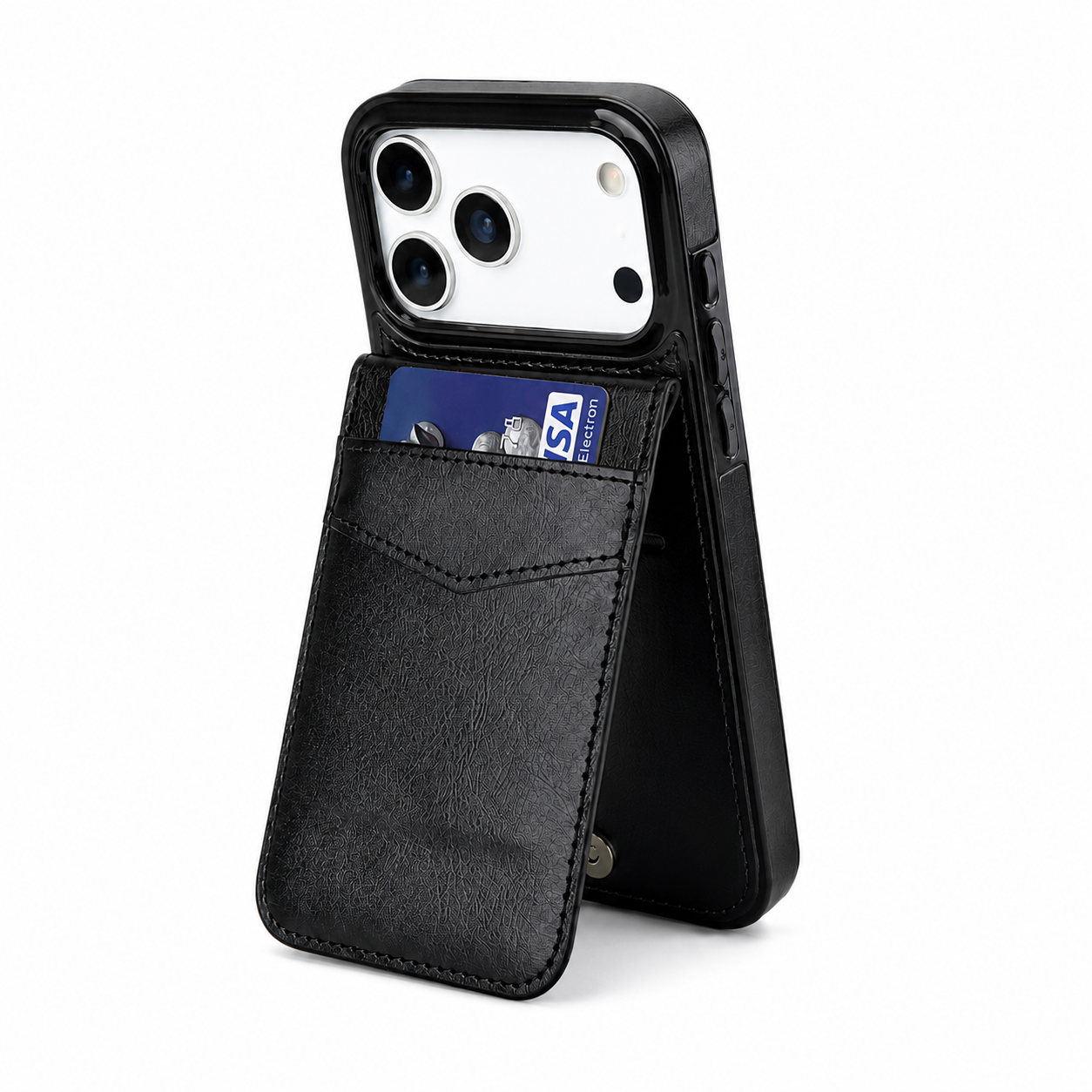 Premium iPhone Case Wallet Cover Card Holder Shockproof Protective Cover Flip Stand Retro Leather Anti Fingerprint Design