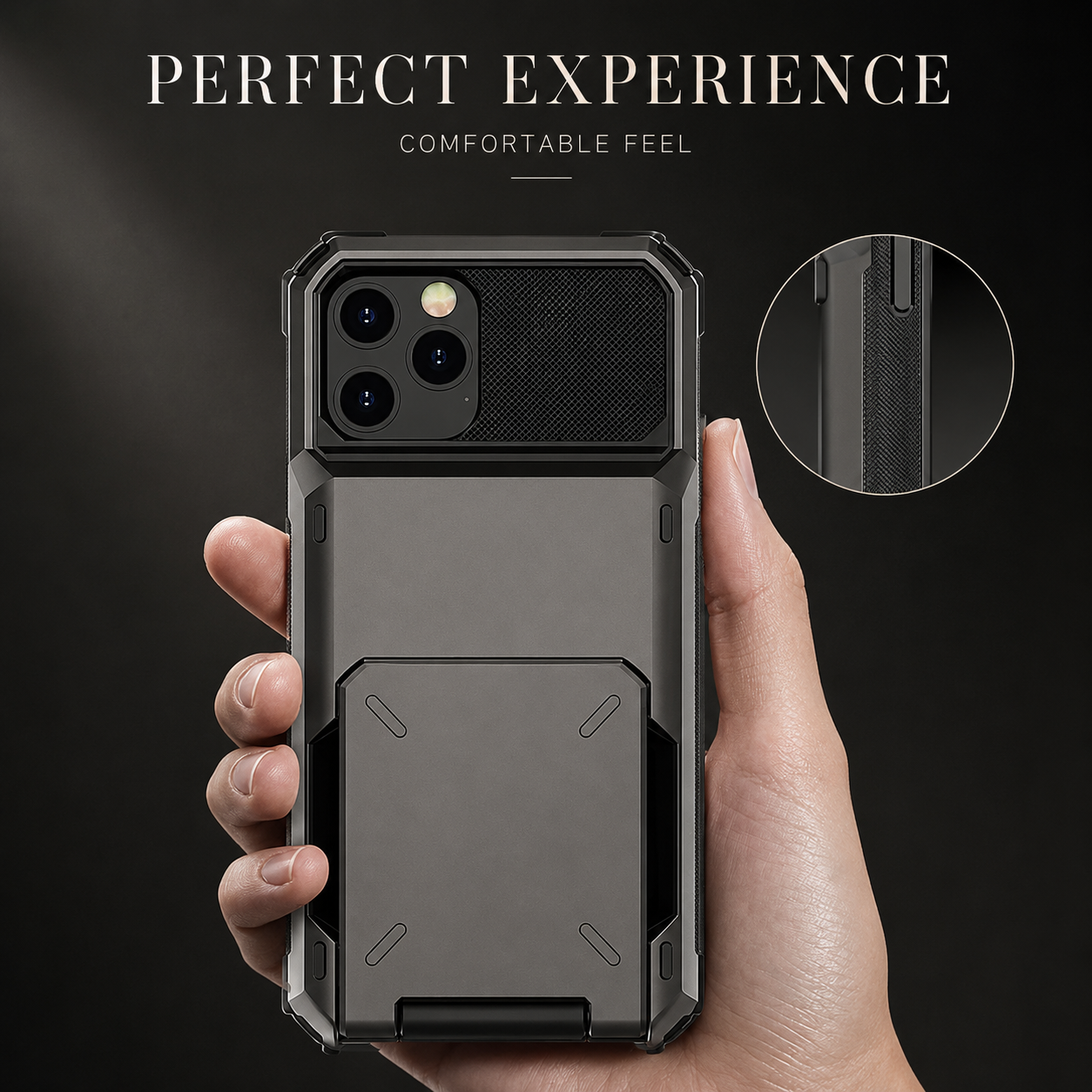 Premium iPhone Case Wallet Cover Card Holder Shockproof Protective Cover Hidden Card Storage Dual Layer Armor Design