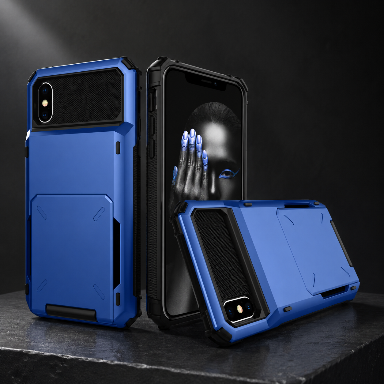 Premium iPhone Case Wallet Cover Card Holder Shockproof Protective Cover Hidden Card Storage Dual Layer Armor Design