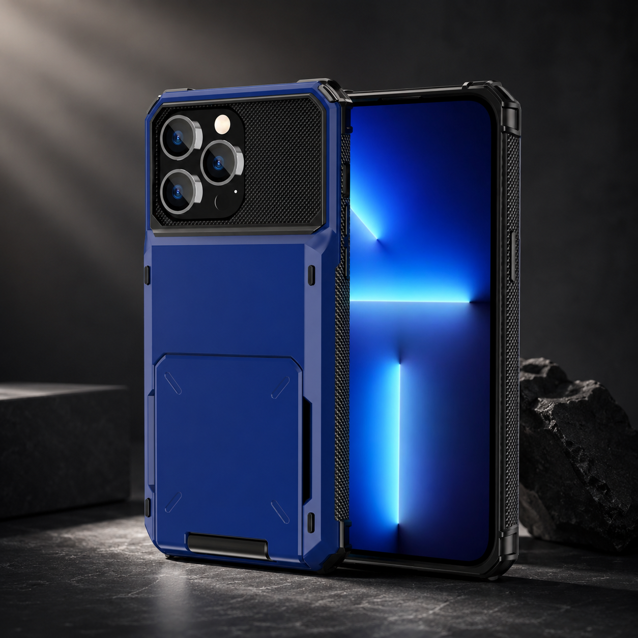 Premium iPhone Case Wallet Cover Card Holder Shockproof Protective Cover Hidden Card Storage Dual Layer Armor Design