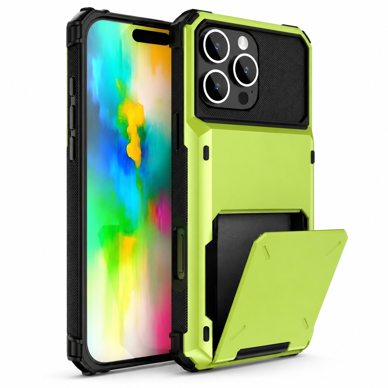 Premium iPhone Case Wallet Cover Card Holder Shockproof Protective Cover Hidden Card Storage Dual Layer Armor Design