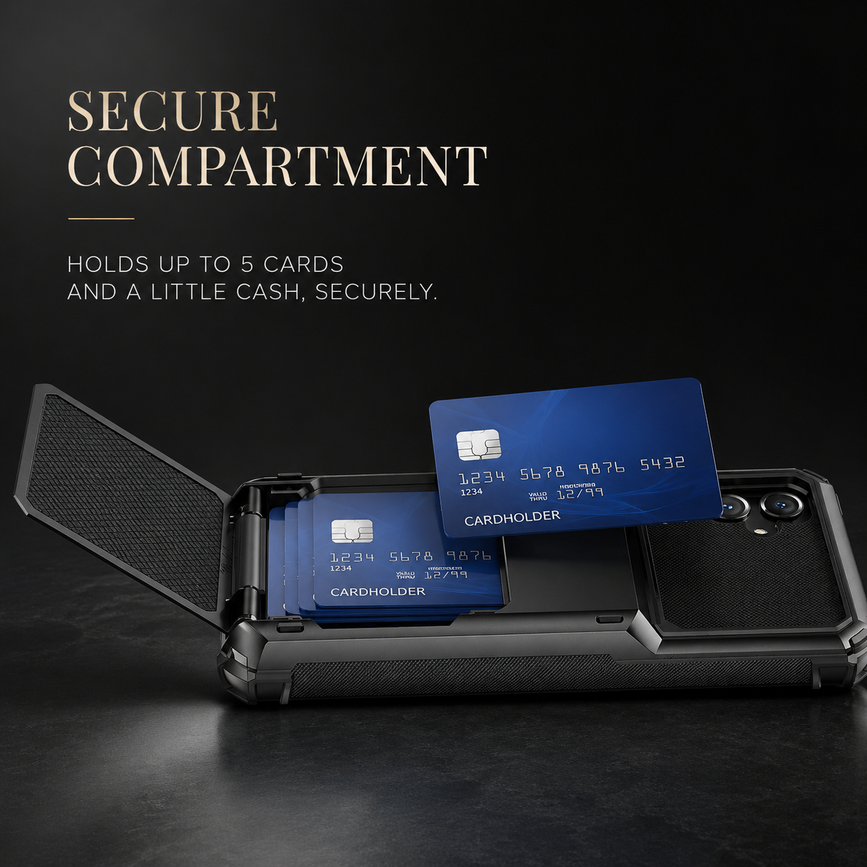 Premium iPhone Case Wallet Cover Card Holder Shockproof Protective Cover Hidden Card Storage Dual Layer Armor Design