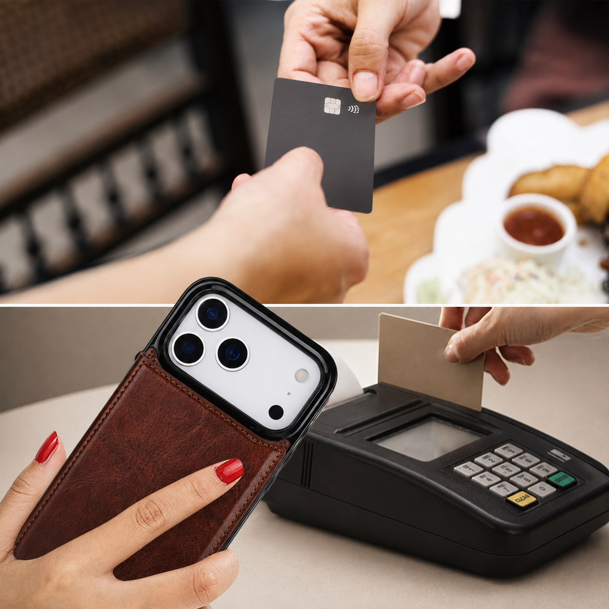 Premium iPhone Case Wallet Cover Card Holder Shockproof Protective Cover Kickstand Magnetic Closure Faux Leather Design