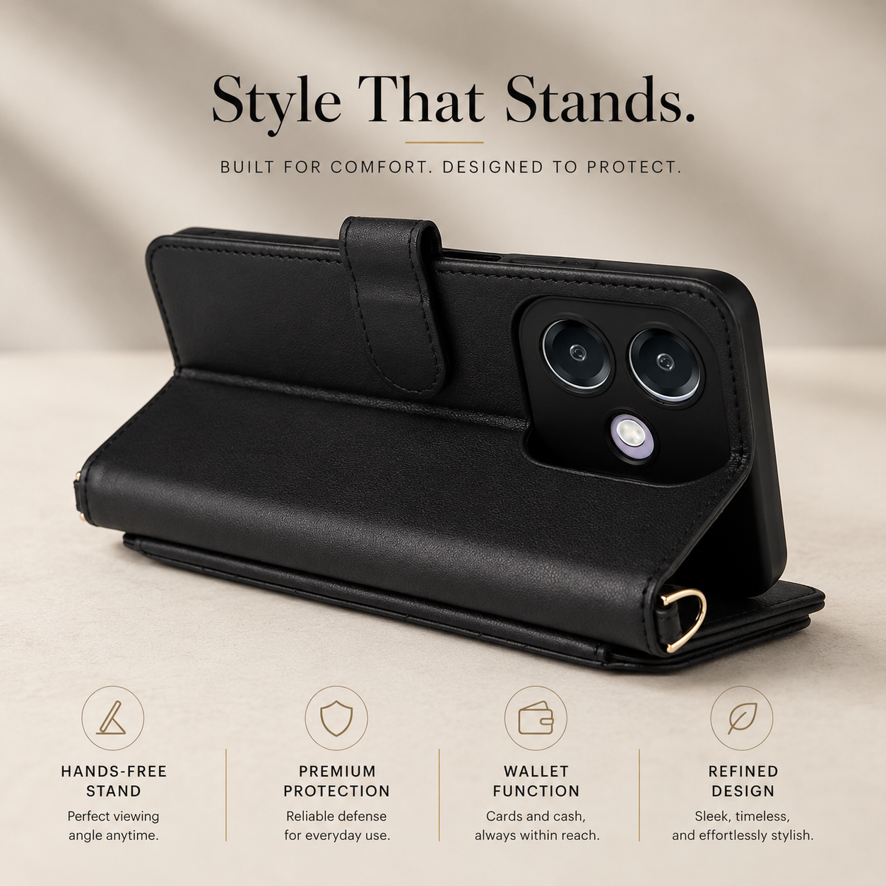 Premium iPhone Case Wallet Cover Card Holder Shockproof Protective Cover Leather Flip Case Magnetic Closure Full Body Protection