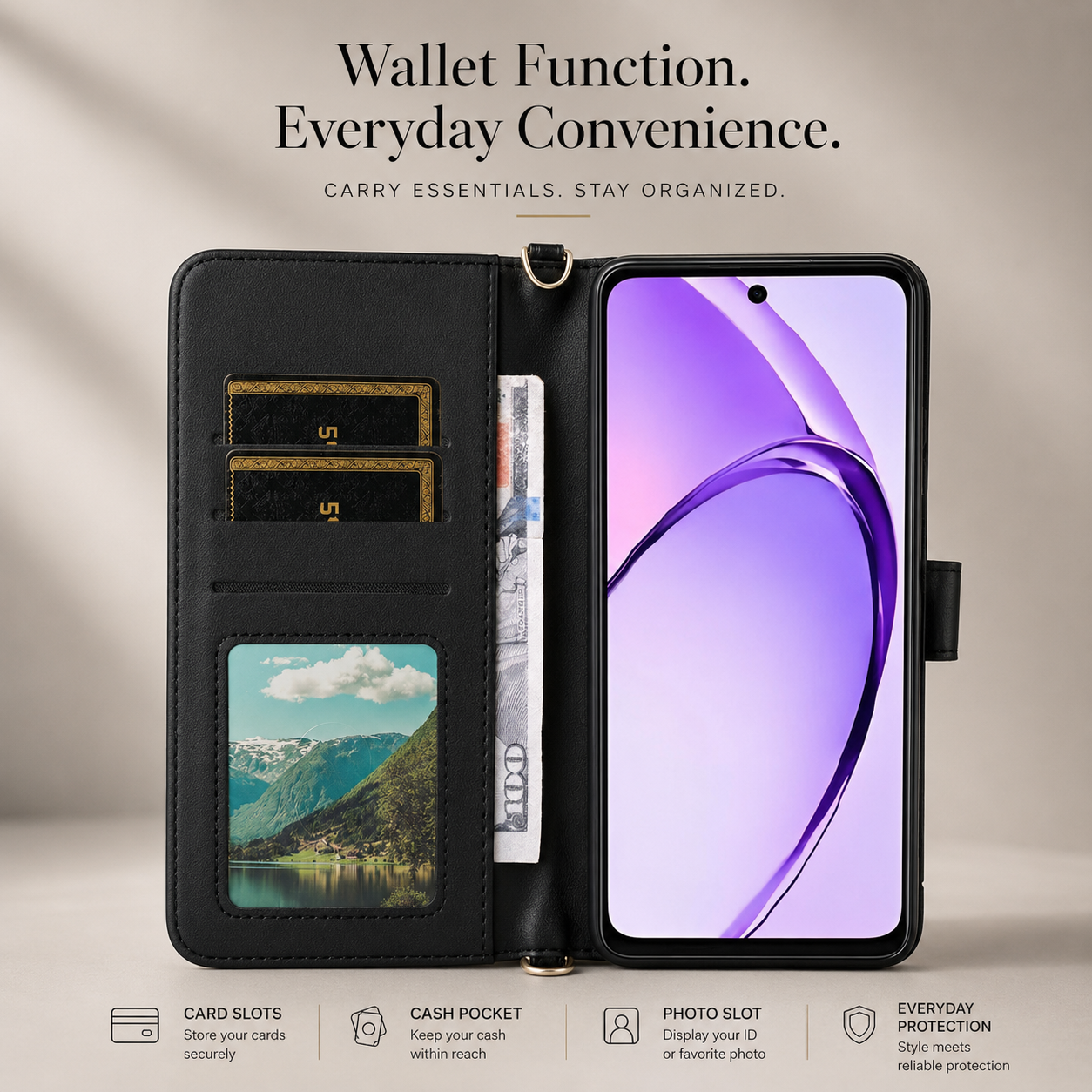 Premium iPhone Case Wallet Cover Card Holder Shockproof Protective Cover Leather Flip Case Magnetic Closure Full Body Protection