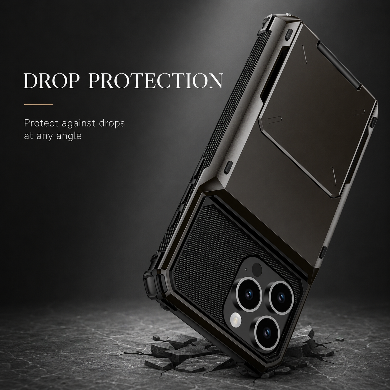 Premium iPhone Case Wallet Cover Card Holder Shockproof Protective Cover Slide Card Storage Anti Fingerprint Business Style Design