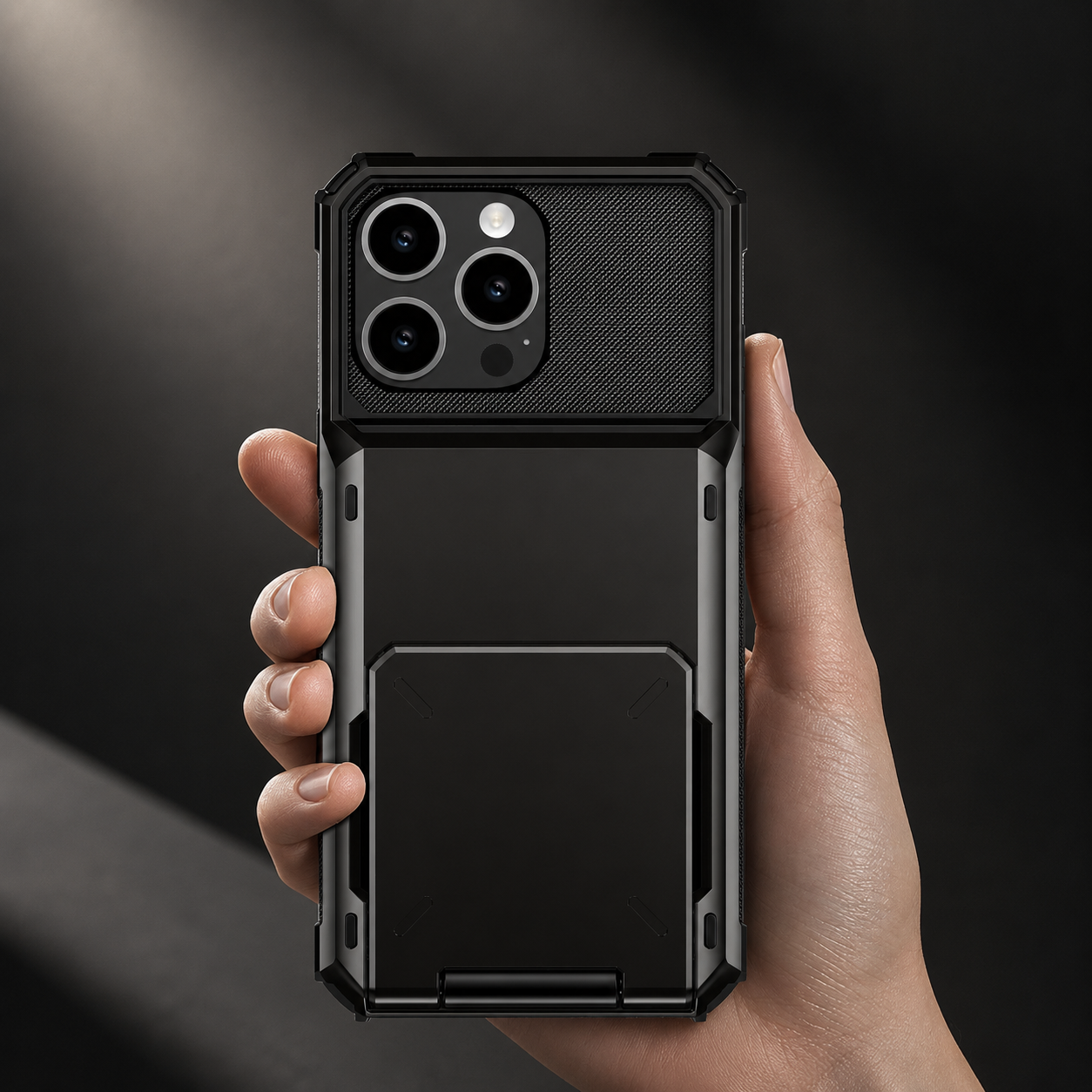 Premium iPhone Case Wallet Cover Card Holder Shockproof Protective Cover Slide Card Storage Anti Fingerprint Business Style Design