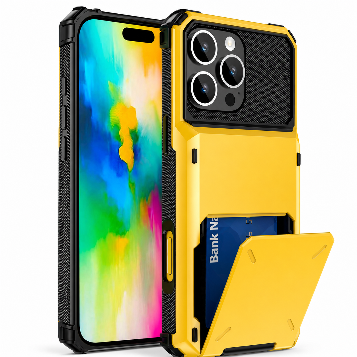 Premium iPhone Case Wallet Cover Card Holder Shockproof Protective Cover Slide Card Storage Anti Fingerprint Business Style Design
