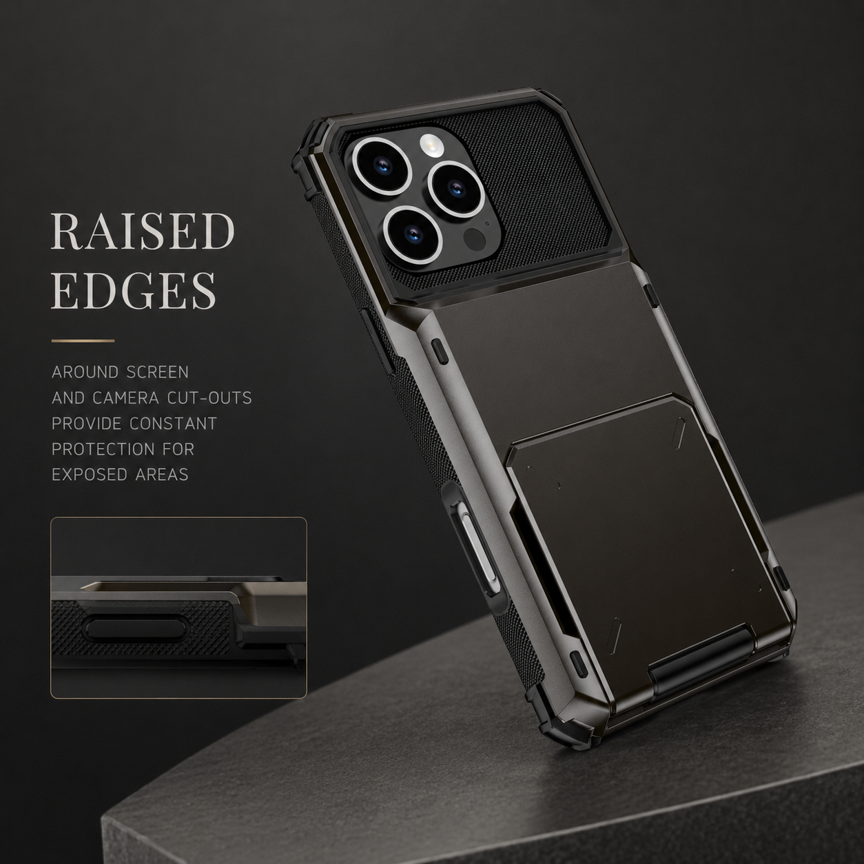 Premium iPhone Case Wallet Cover Card Holder Shockproof Protective Cover Slide Card Storage Anti Fingerprint Business Style Design